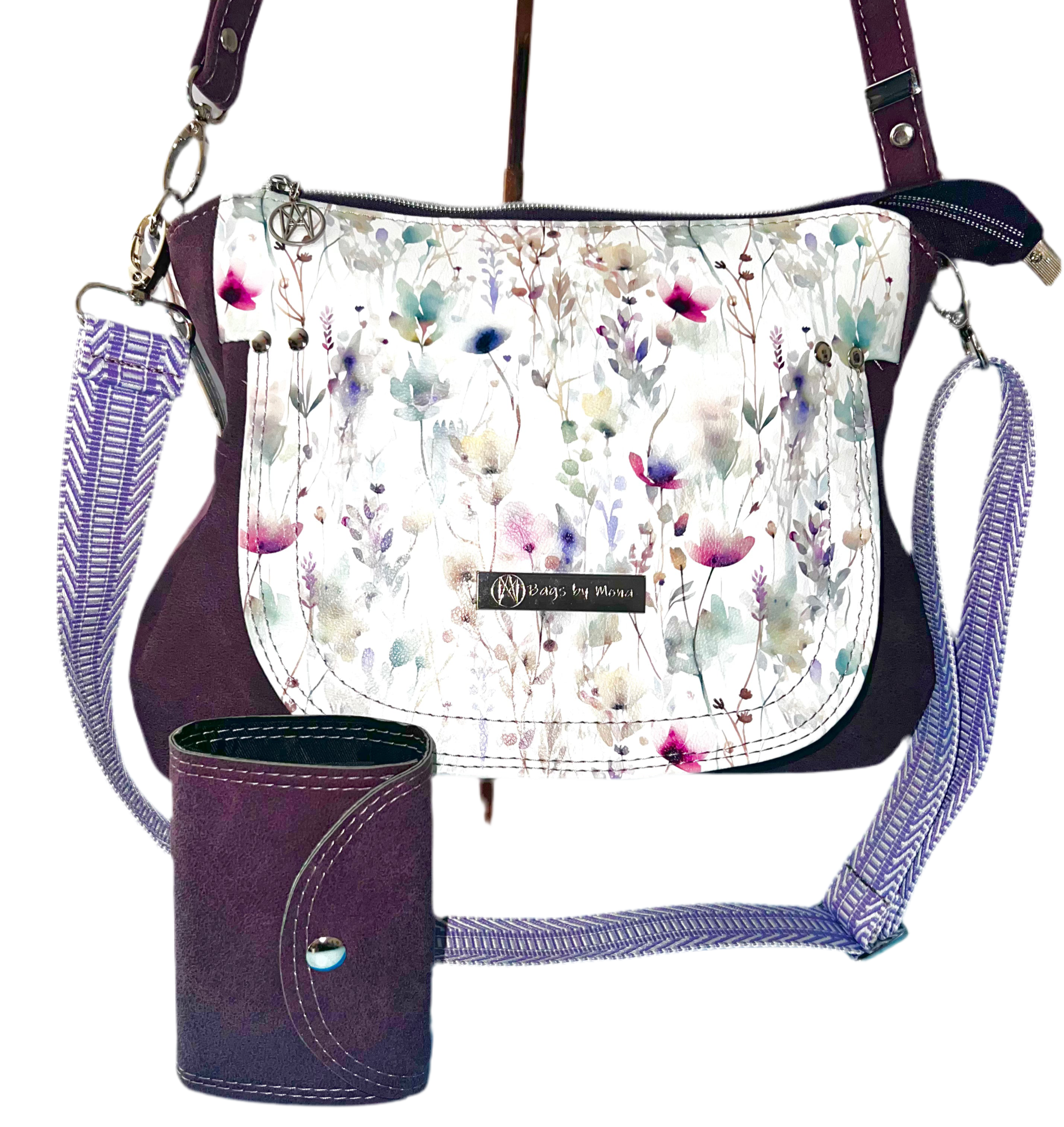 Brightstone Merlot Watercolor Floral (custom made not RTS)accordion wallet included