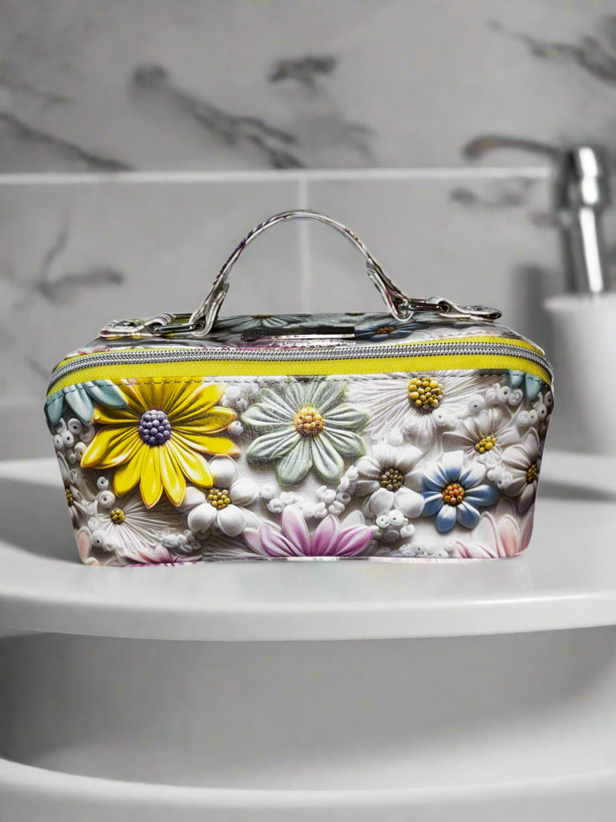 Cosmetic bag Pastel 3D floral (custom)