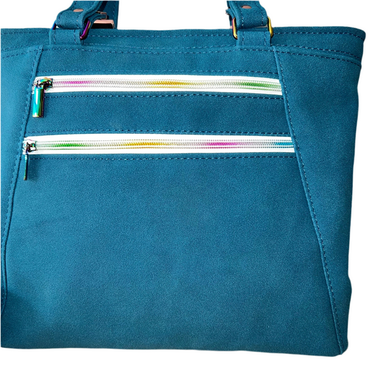 Apothecary Teal Blue Suede Faux handbag