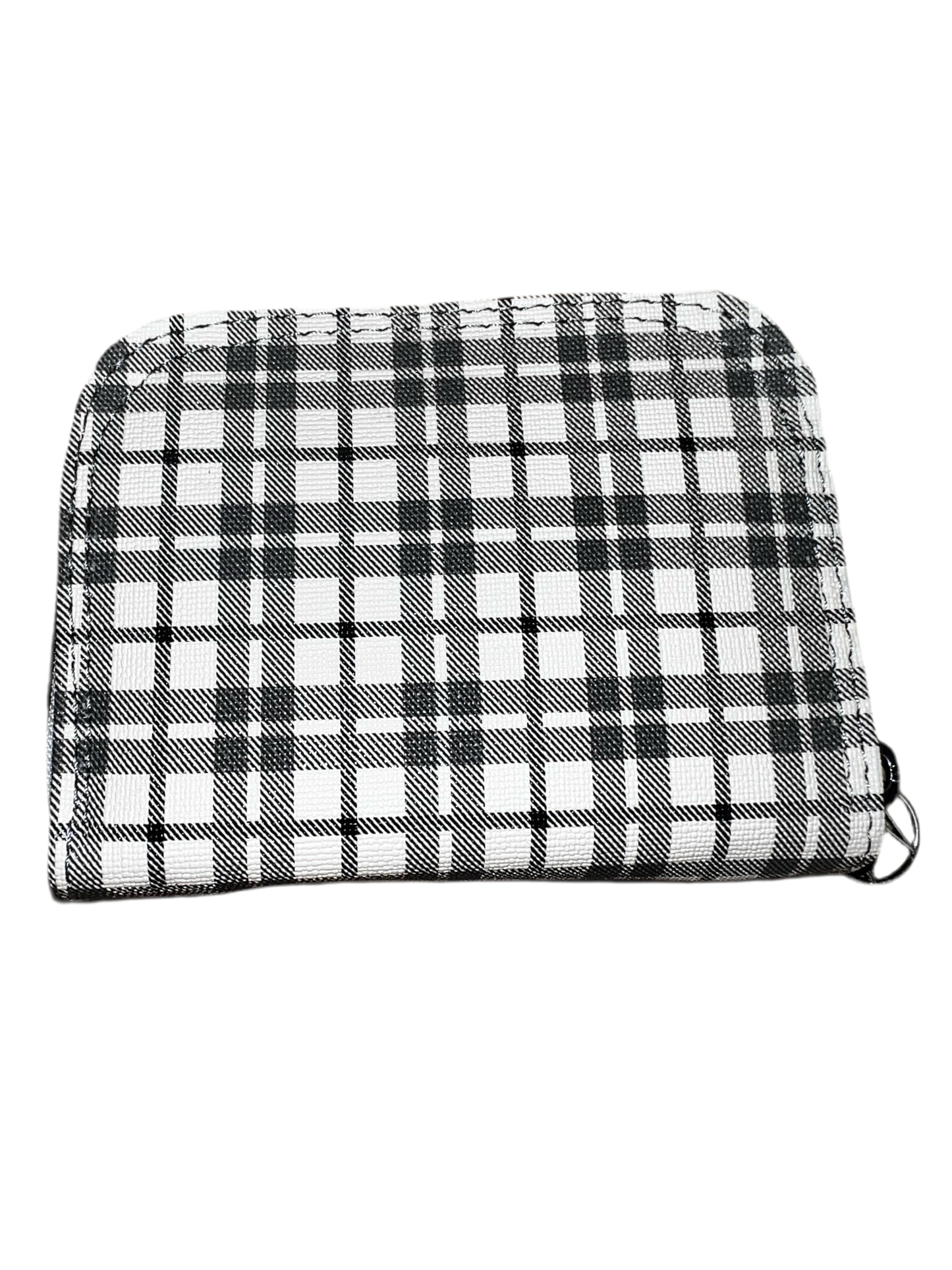 Zip around wallet plaid