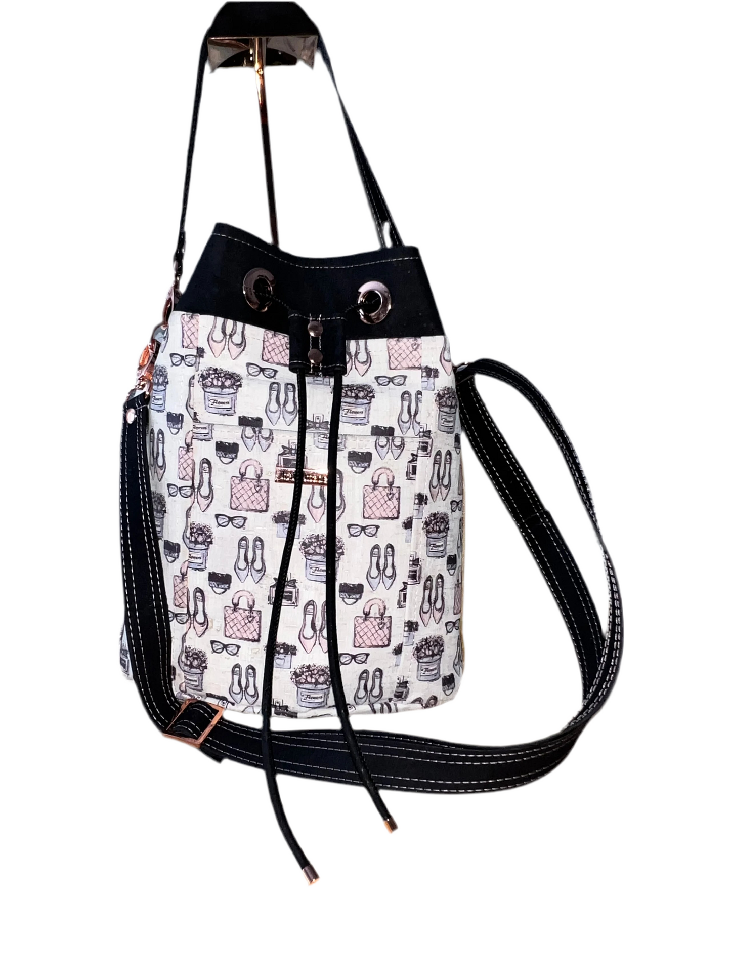 Cork Bucket Bag- Pretty in Pink