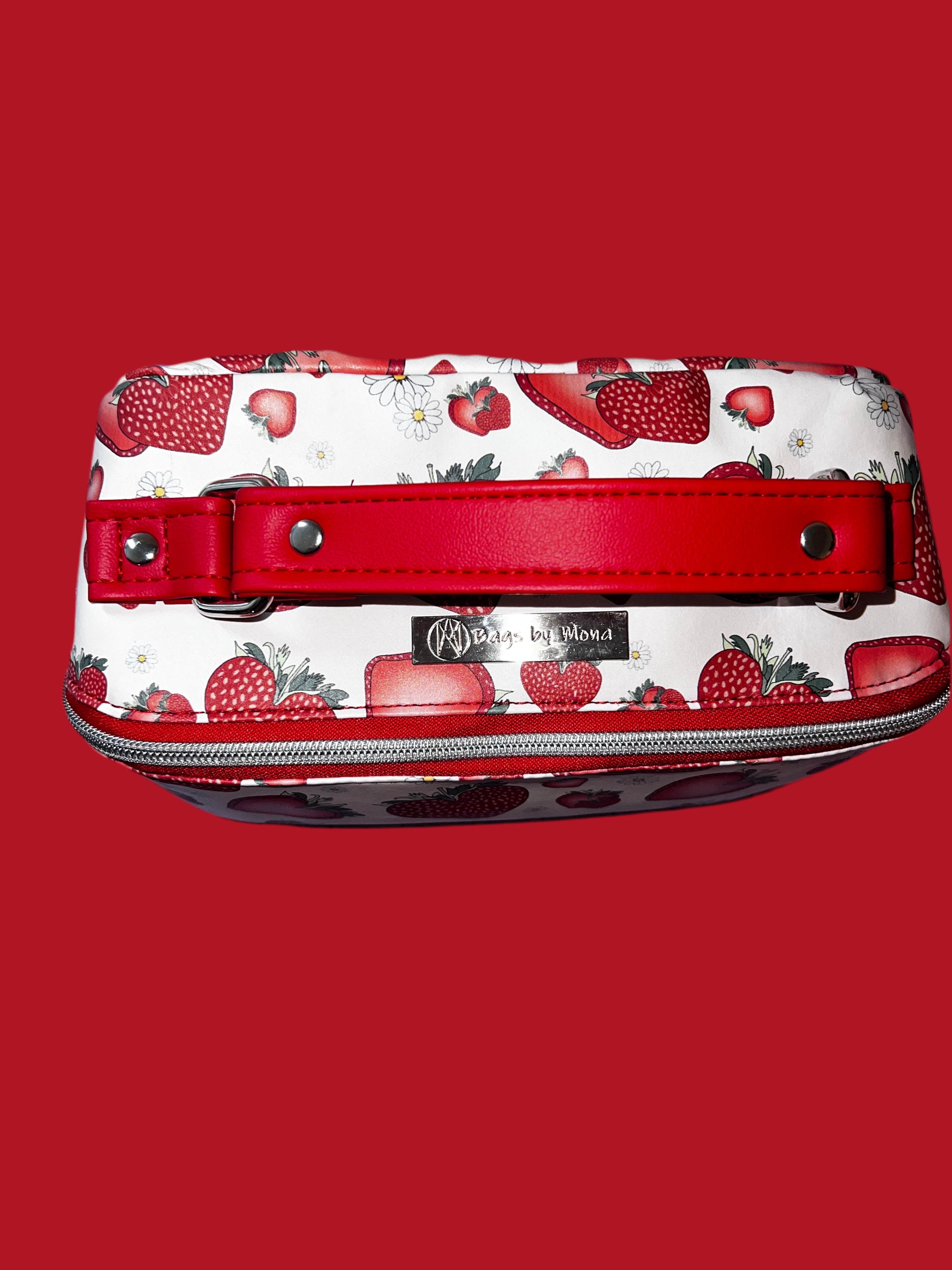 Cosmetic case Strawberry and Red CUSTOM PRINT CUSTOM ORDER
