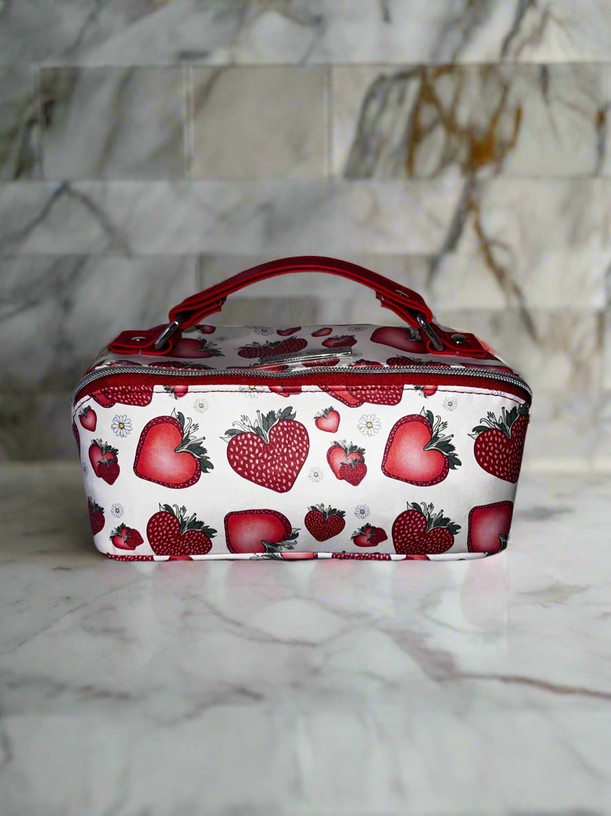 Cosmetic case Strawberry and Red CUSTOM PRINT CUSTOM ORDER