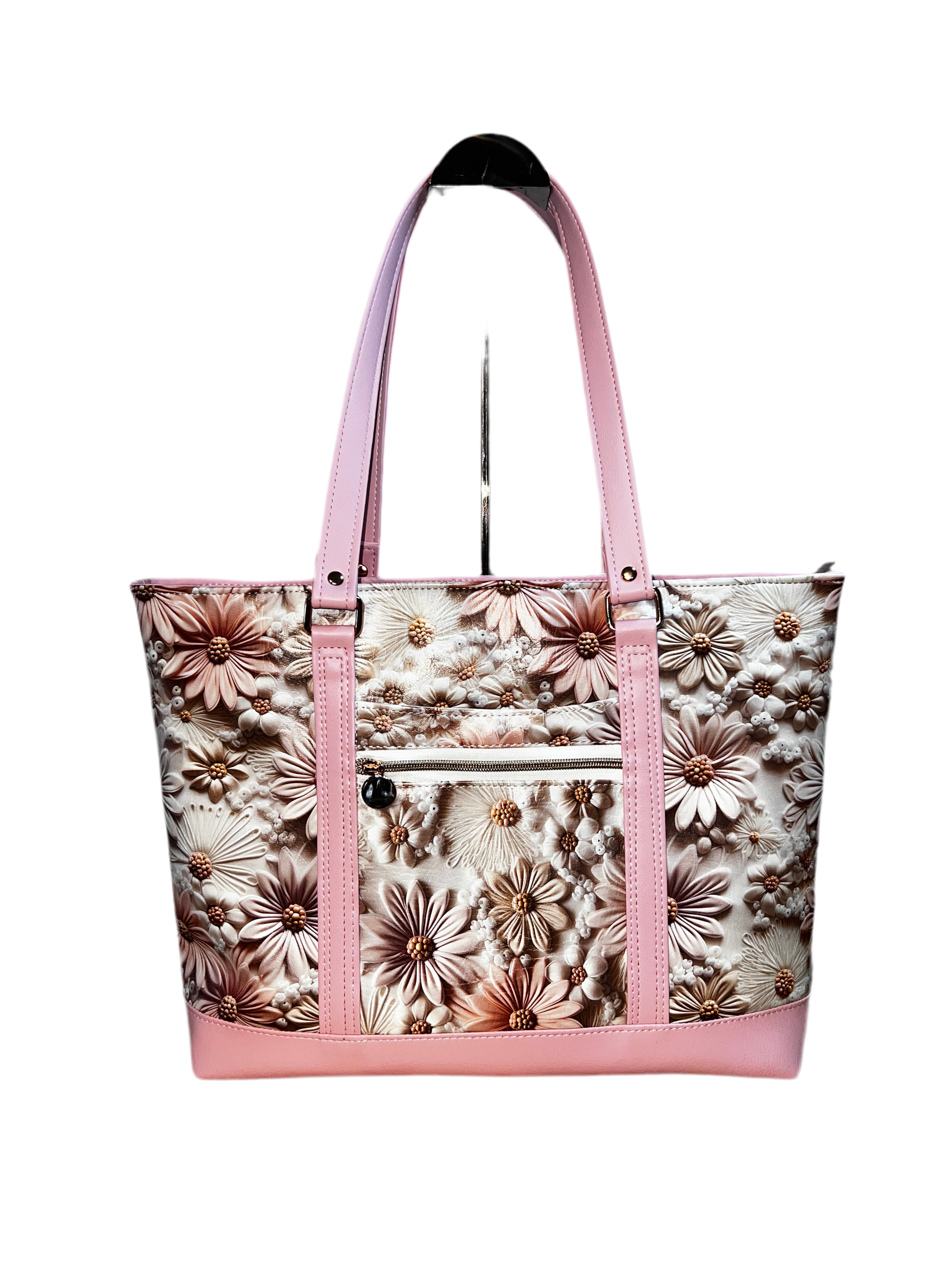 XLarge Tote 3D Pink Daisy