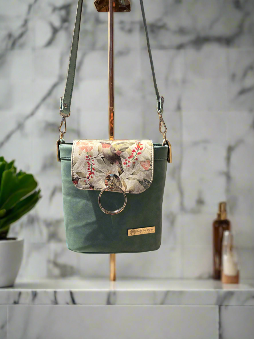 Baby Belle bucket bag (custom) silver hardware HB and moon are custom