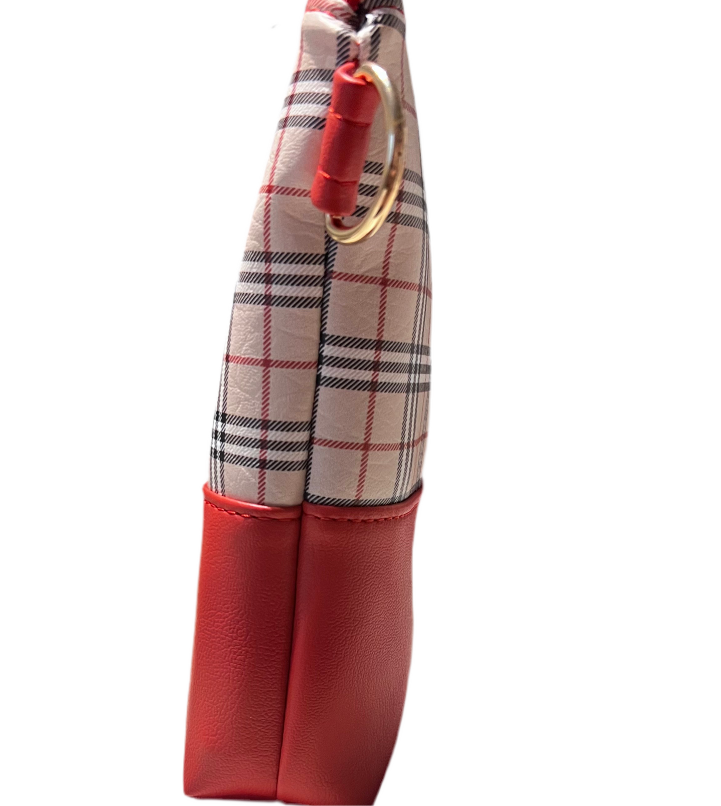 Alyssa boxed tan plaid crossbody