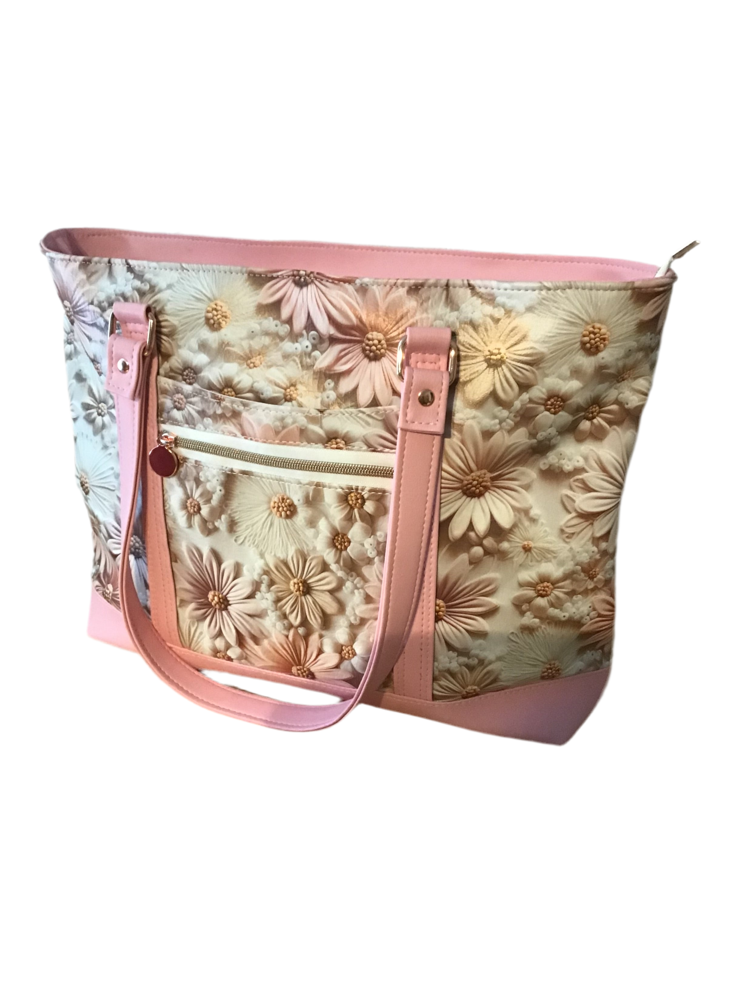 XLarge Tote 3D Pink Daisy