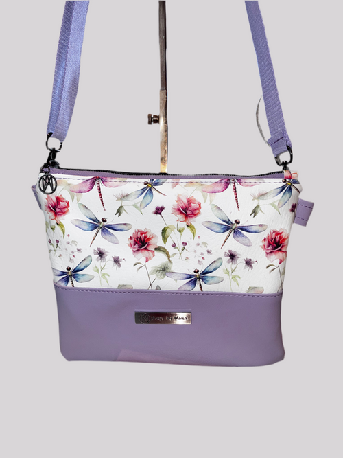 Alyssa dragonfly and lilac crossbody