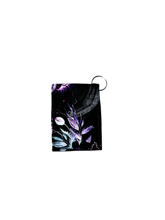 Keychain wallet Black Floral