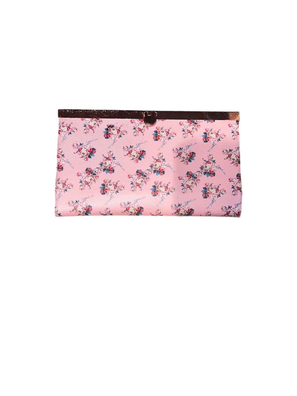 Clasp Wallet Pink Floral Vinyl