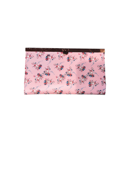 Clasp Wallet Pink Floral Vinyl