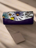 NCW 3D Pastel DAISY wallet wristlet (custom) royal purple