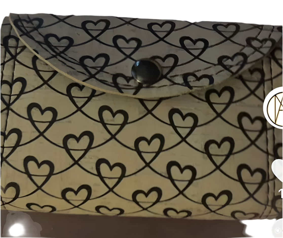 Accordion Wallet Cork Heart