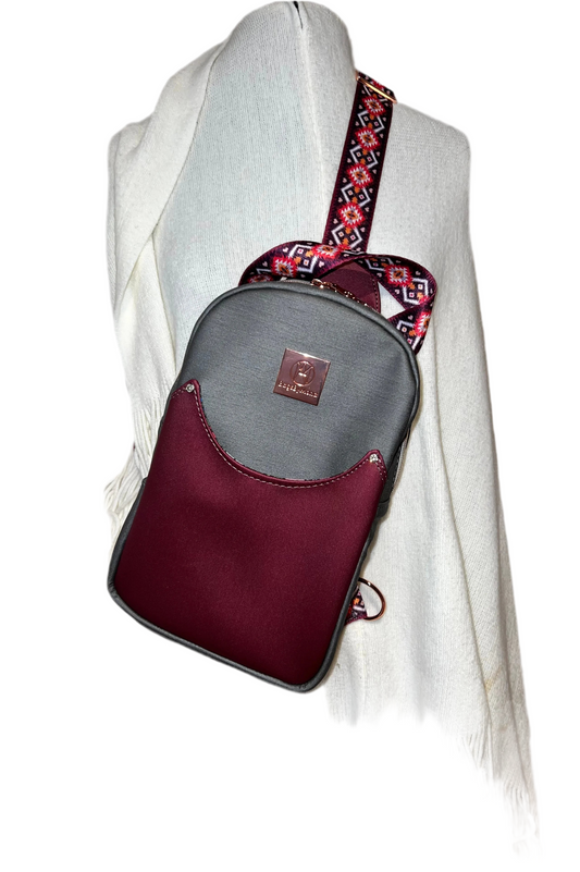 Handmade sling back bag