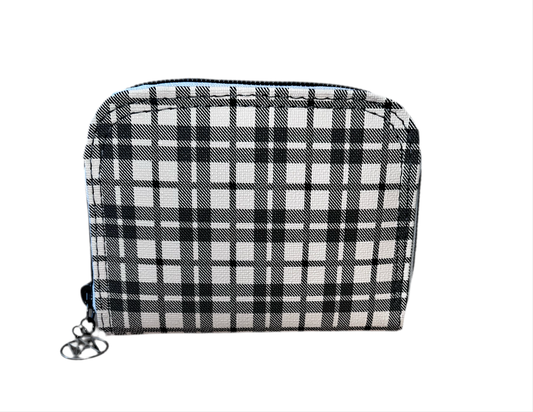 Zip around wallet plaid
