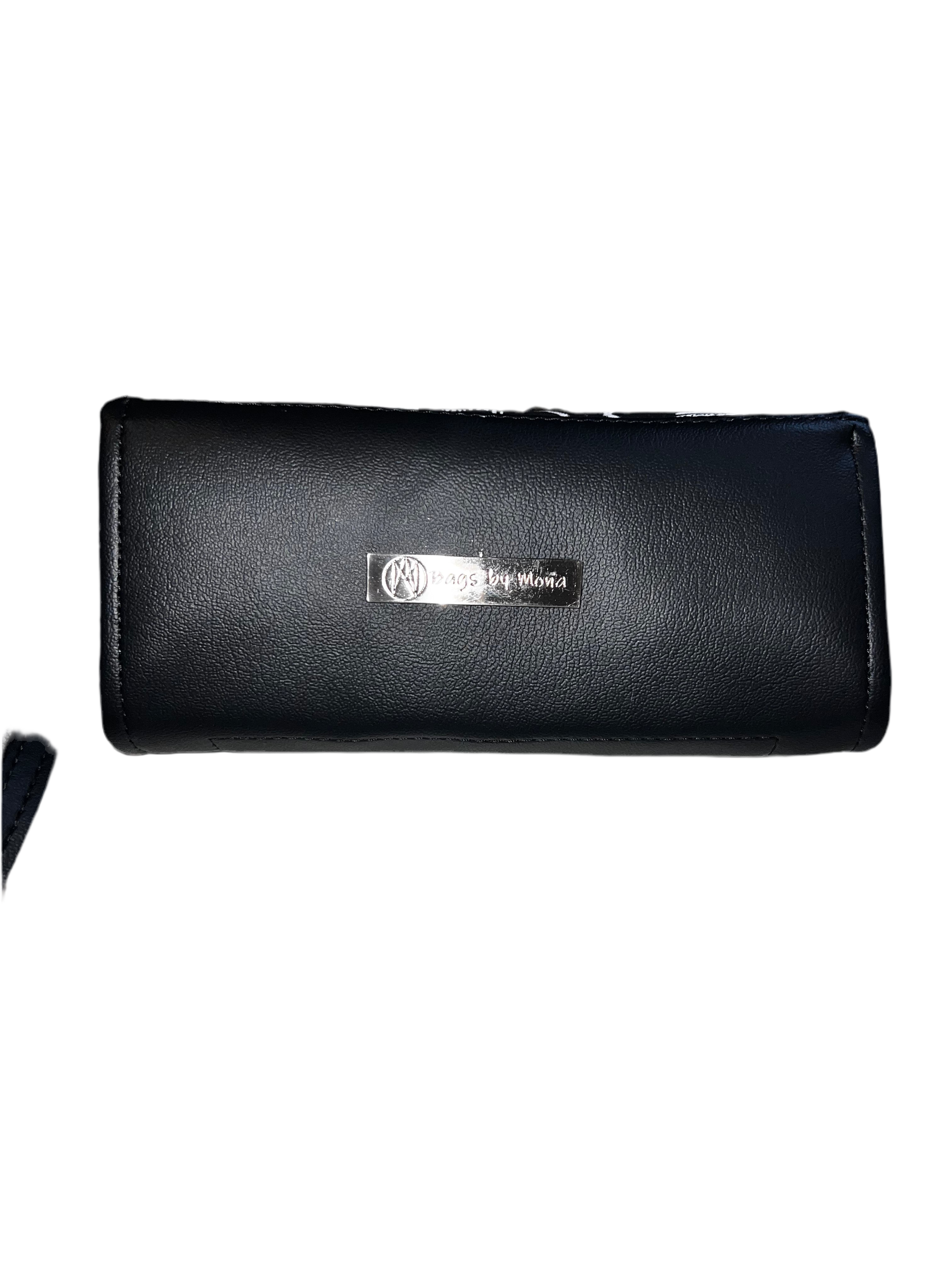 NCW Black Cat wristlet vinyl flap  (custom made)