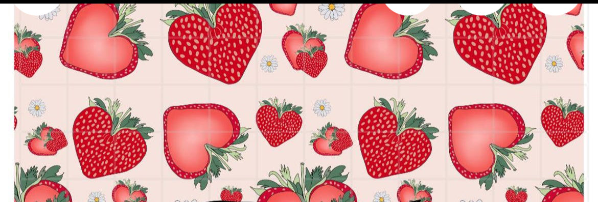 Cosmetic case Strawberry and Red CUSTOM PRINT CUSTOM ORDER