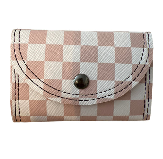 Accordion Wallet Blush Check