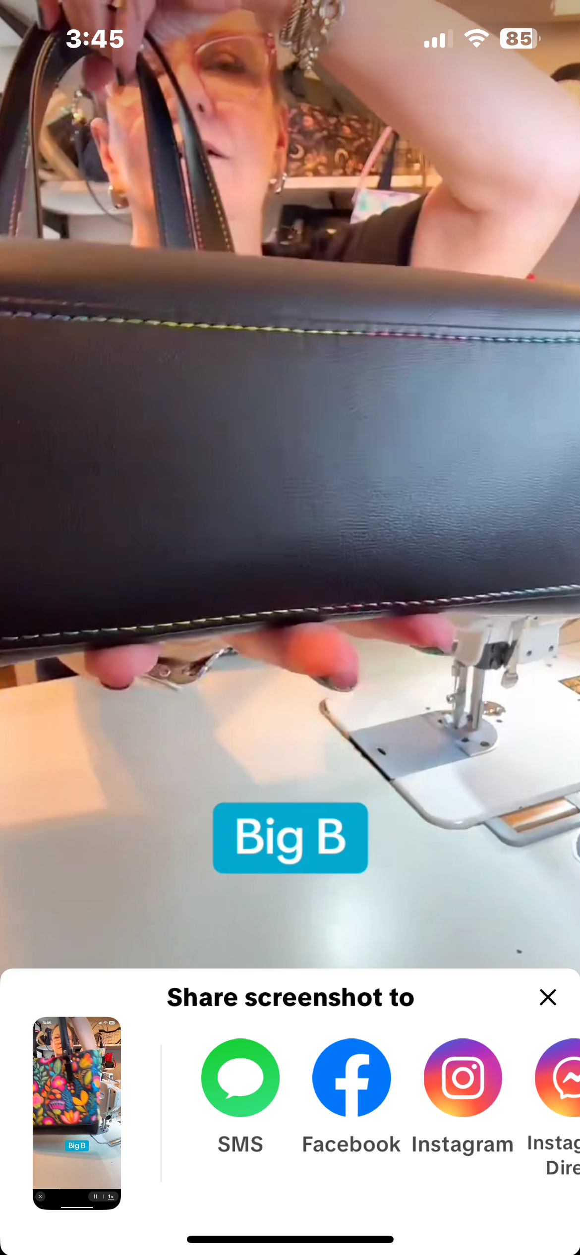 Big B Tote Embroidery Floral