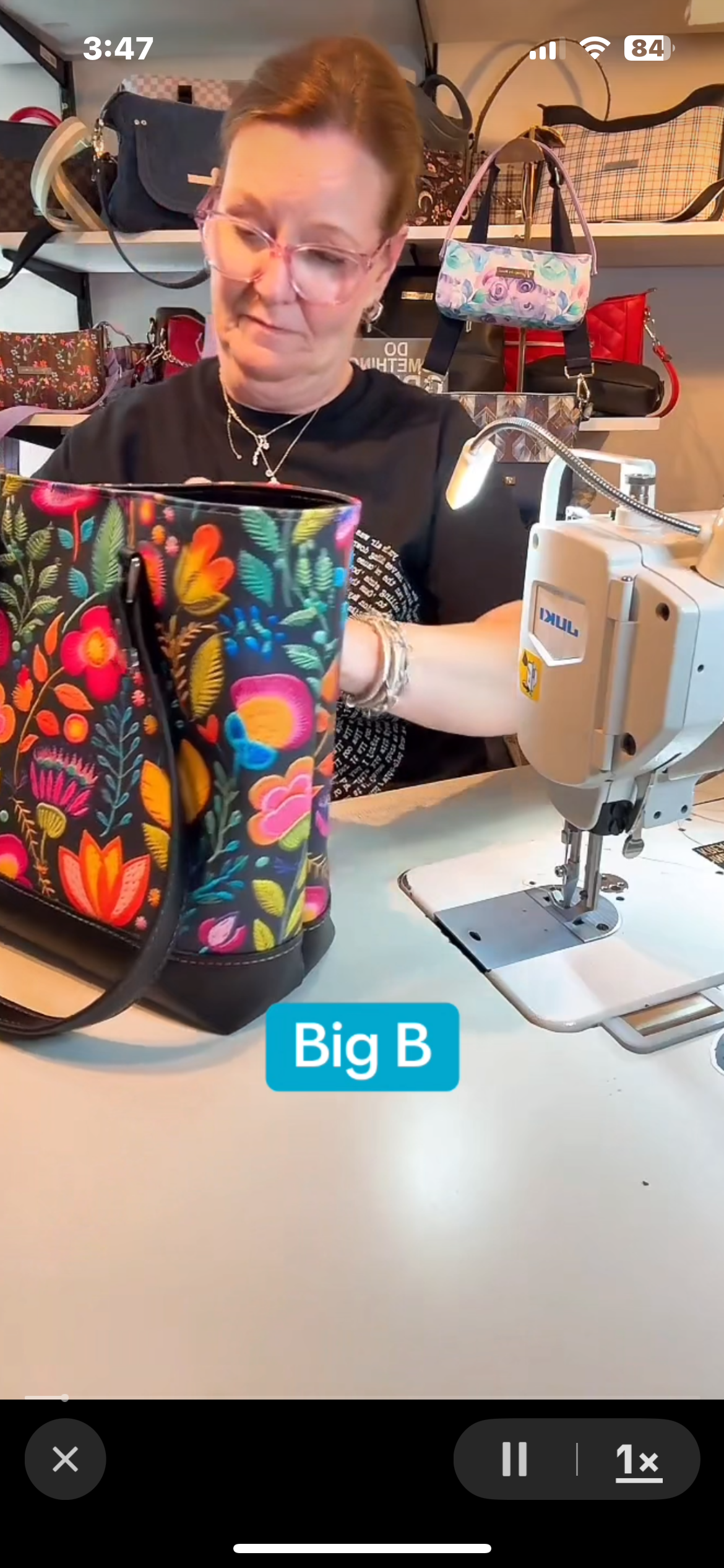 Big B Tote Embroidery Floral