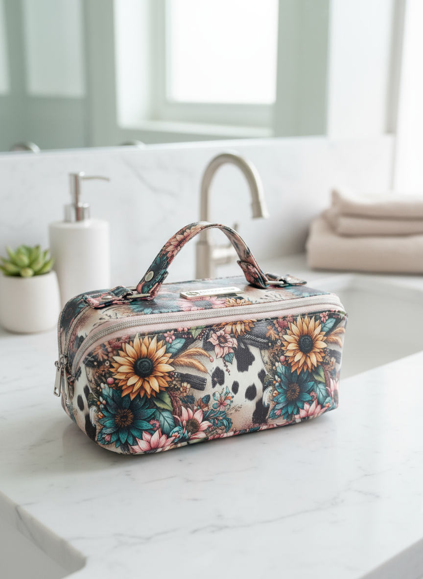 Cosmetic Bag Flower Cow (custom)