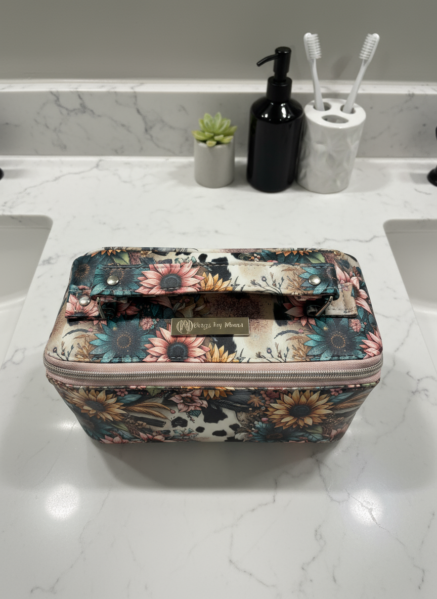Cosmetic Bag Flower Cow (custom)