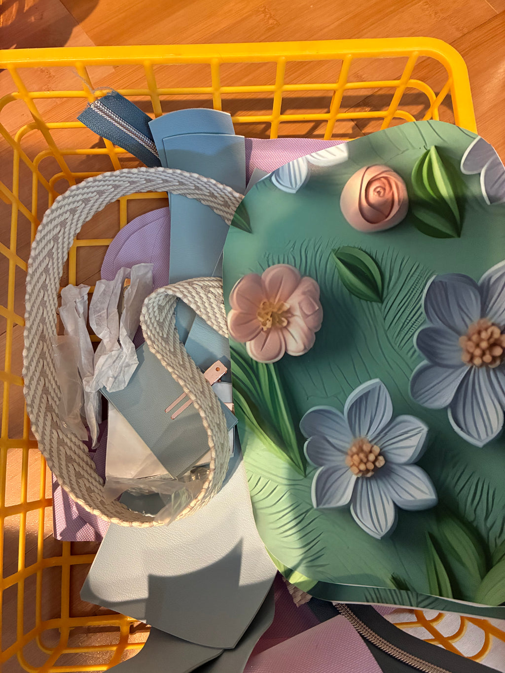 Teren powder blue and 3D Floral custom
