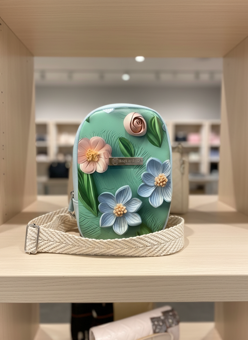 Teren powder blue and 3D Floral custom
