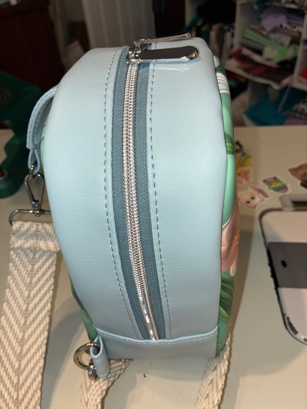 Teren powder blue and 3D Floral custom