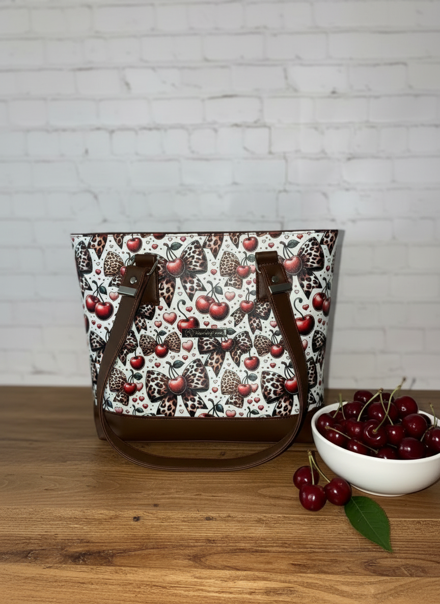 Big B Tote Cherry Brown  (custom print) custom
