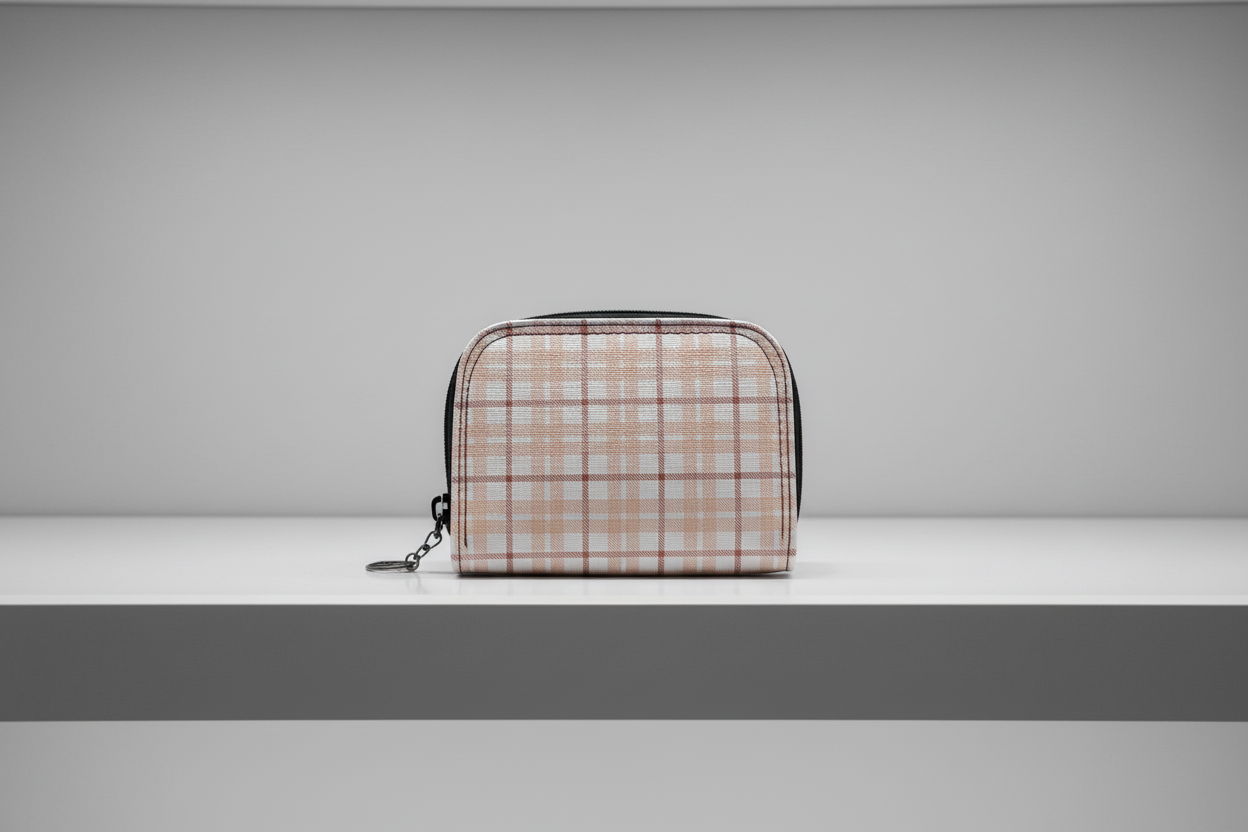 Classic Zip around wallet plaid