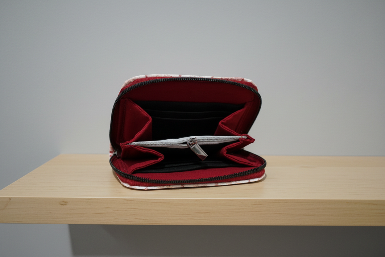 Classic Zip around wallet plaid