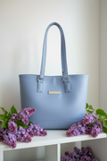 Big B Tote Powder Blue exterior Zip pocket
