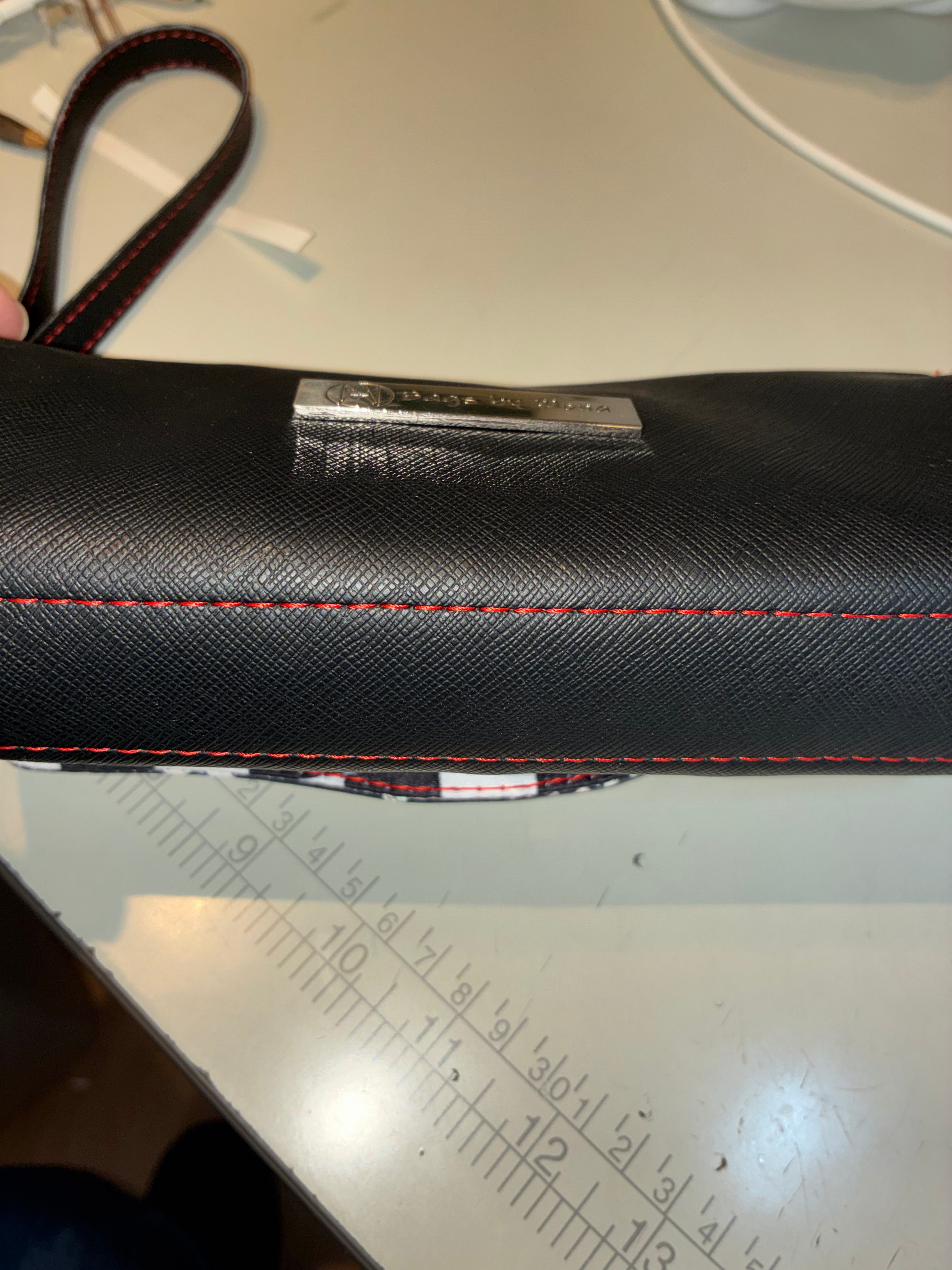 NCW Black Cat wristlet vinyl flap