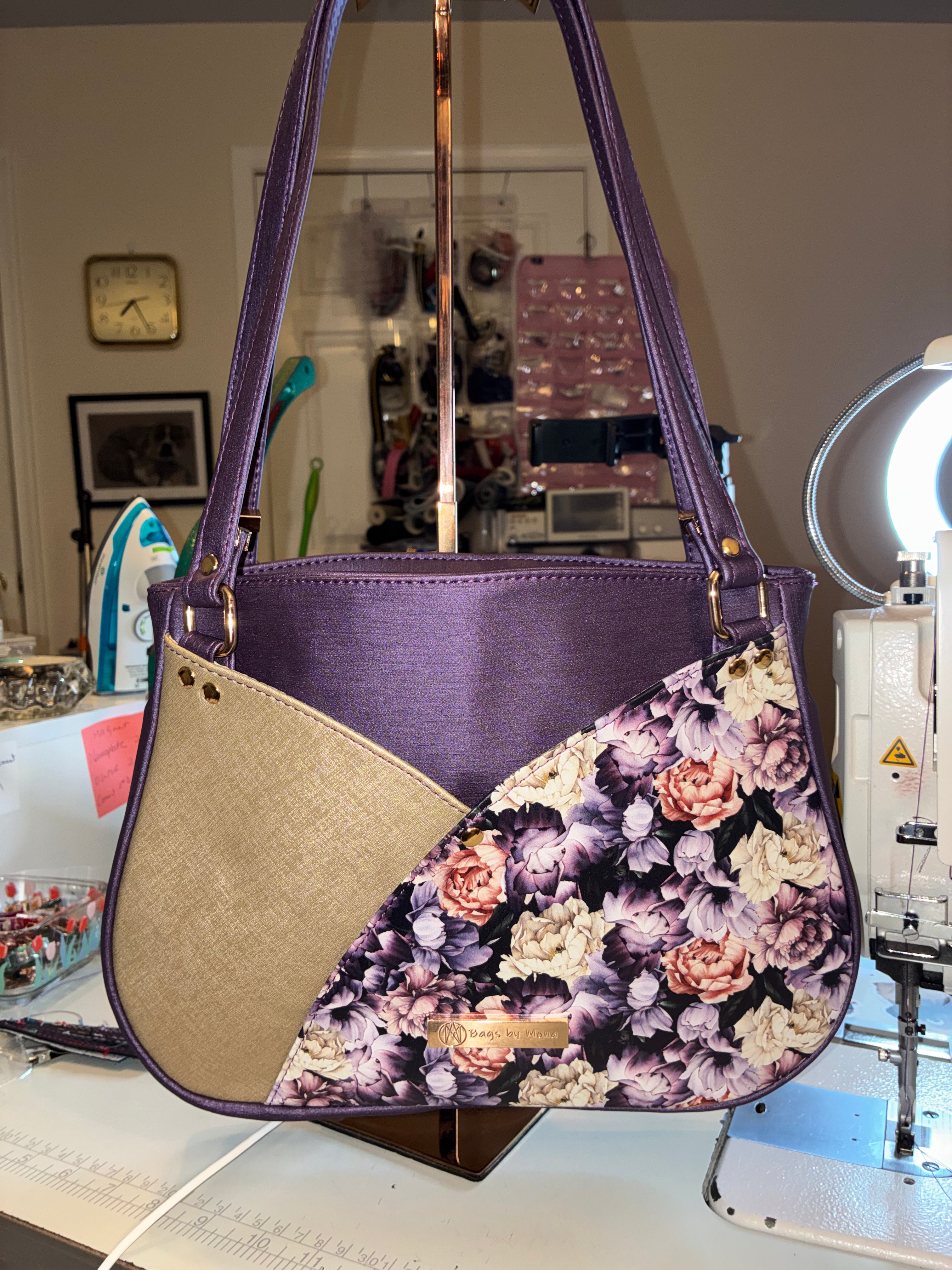 Tulip purse purple floral