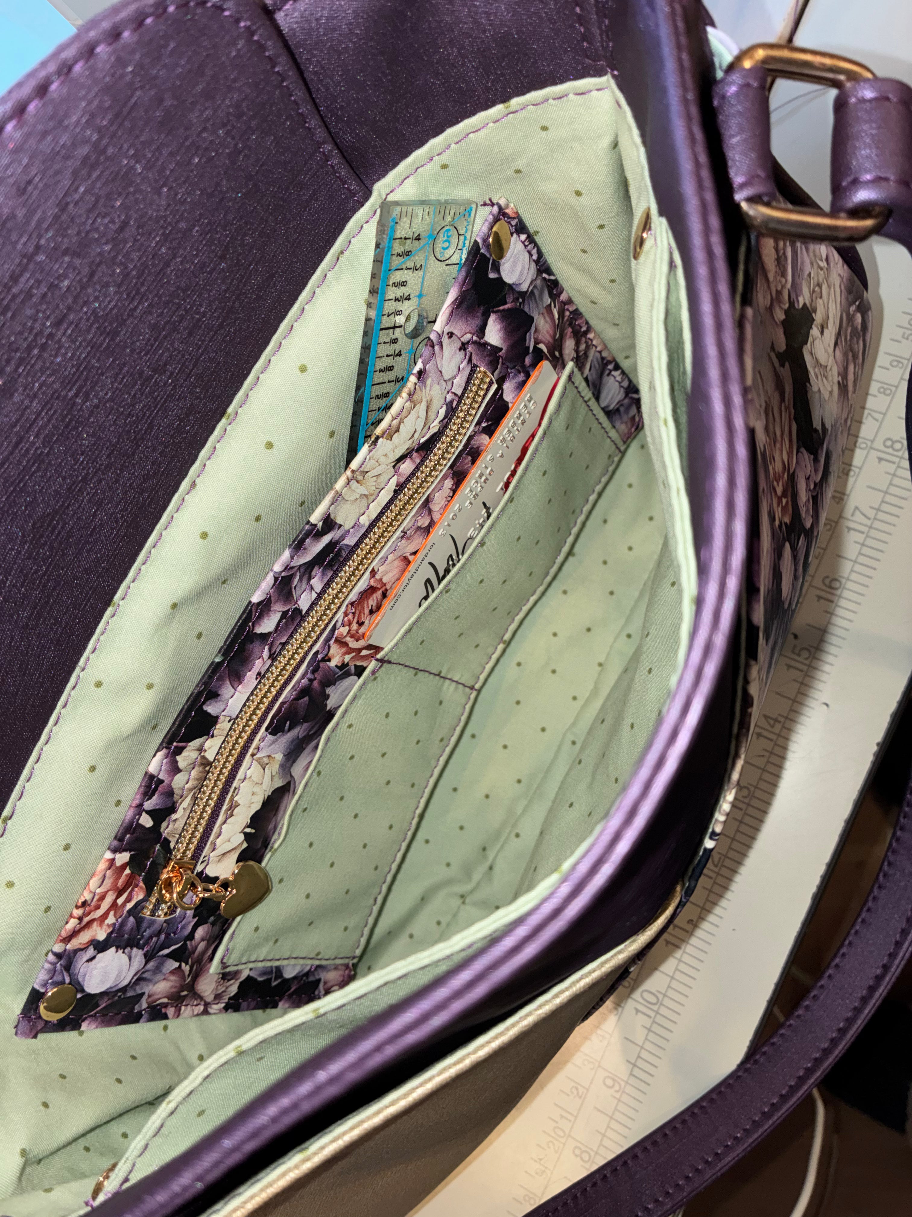 Tulip purse purple floral